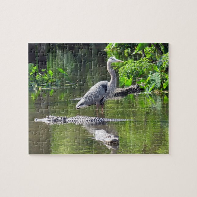 Great Blue Heron and Alligators Puzzle (Horizontal)