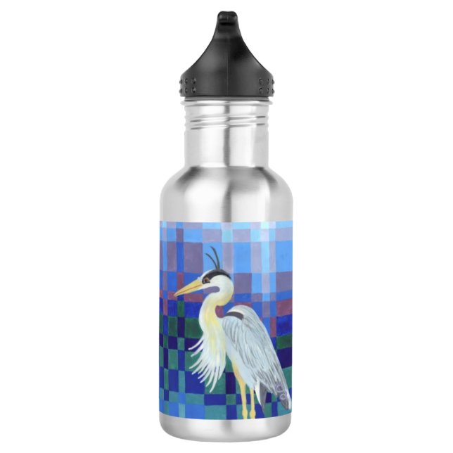 Great Blue Heron bargello Edelstahlflasche (Rechts)