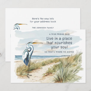 Great Blue Heron Beach Scene Neue Adresse Ankündigung