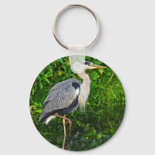 Great Blue Heron Bird Wildlife Foto Schlüsselanhänger