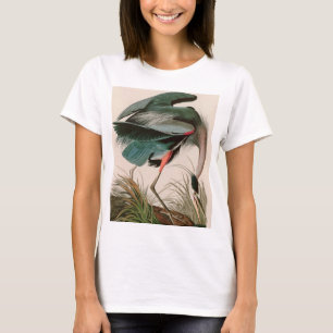 Great Blue Heron Birds America Audubon Print T- T-Shirt