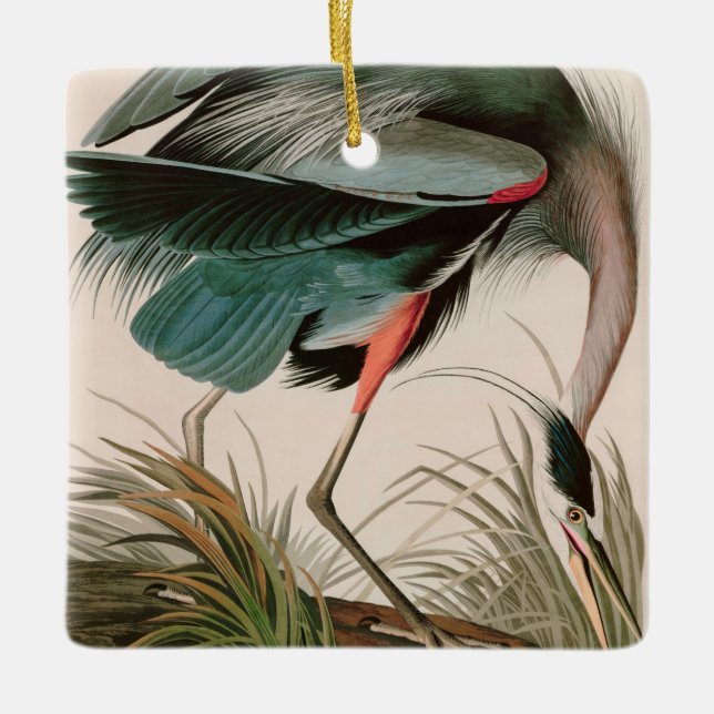 Great Blue Heron Birds of America Audubon Print Keramikornament (Vorderseite)