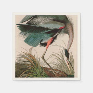 Great Blue Heron Birds of America Audubon Print Serviette