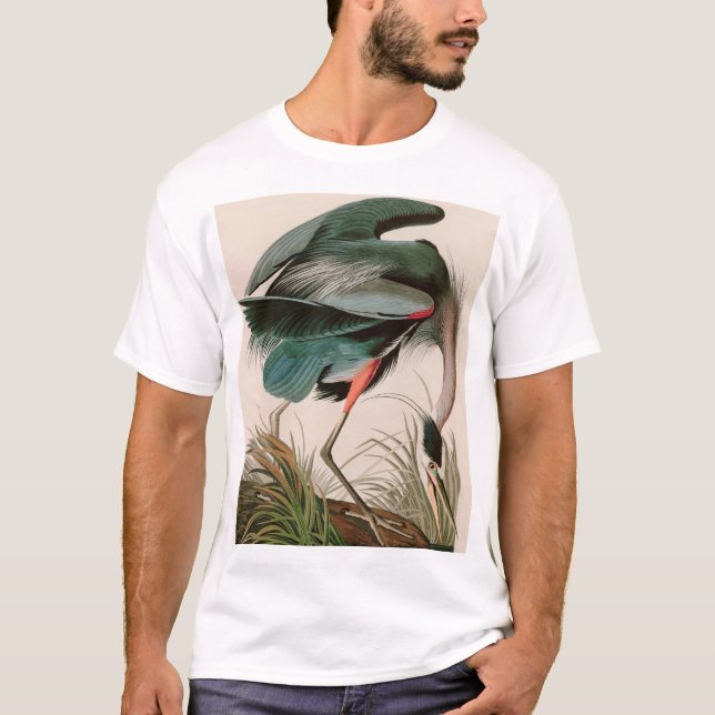 Great Blue Heron Birds of America Audubon Print T-Shirt (Vorderseite)