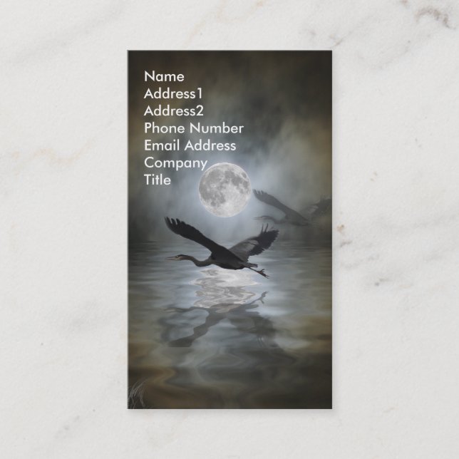 Great Blue Heron Business Card Visitenkarte (Vorderseite)