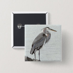Great Blue Heron Button