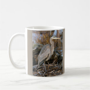 Great Blue Heron by Pond Foto Kaffeetasse