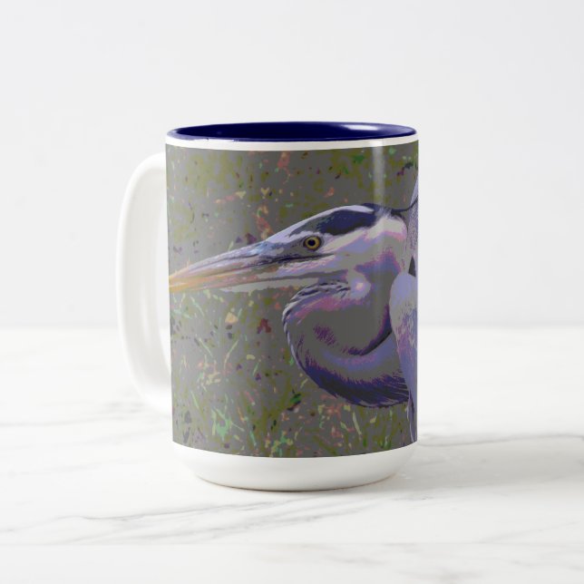 Great Blue Heron Challenge Zweifarbige Tasse (Vorderseite Links)