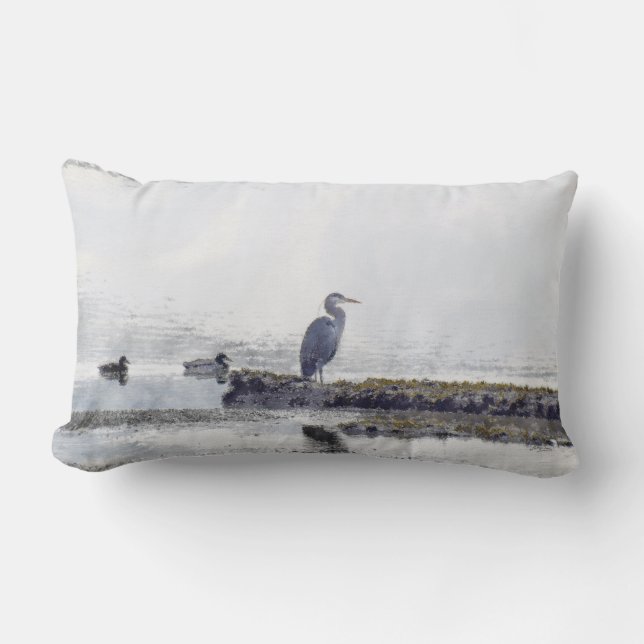 Great Blue Heron & Ducks Wildlife Mojo Pillow Lendenkissen (Vorderseite)