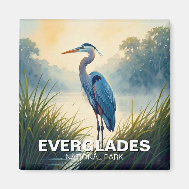 Great Blue Heron Everglades Travel Magnet (Vorne)
