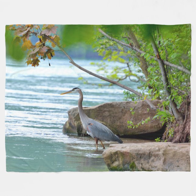 Great Blue Heron Fleecedecke (Vorderseite (Horizontal))