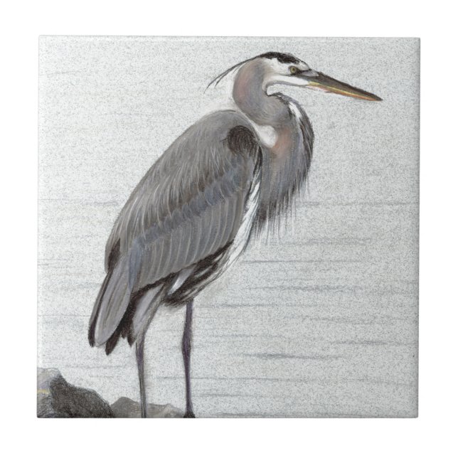 Great Blue Heron Fliese (Vorderseite)