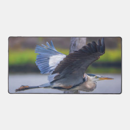 Great Blue Heron Flight Wildlife Bird Photography Schreibtischunterlage