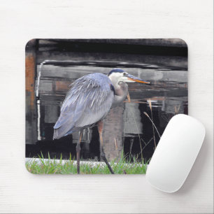 Great Blue Heron Gewartet Mousepad