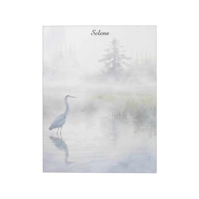 Great Blue Heron in a Salt Marsh Notepad Notizblock (Rotiert)