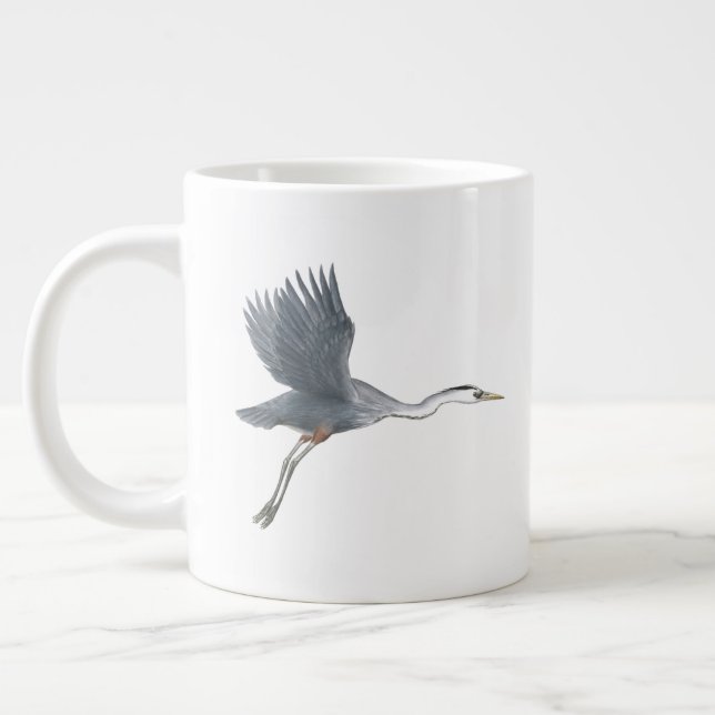 Great Blue Heron in Flight Jumbo-Tasse (Links)