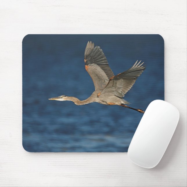 Great Blue Heron in Flight Mouse Pad Mousepad (Mit Mouse)