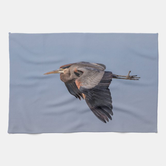 Great Blue Heron in Flug Handtuch (Horizontal)