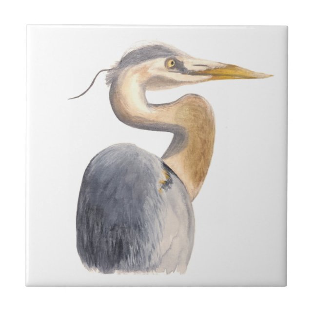 Great Blue Heron Keramik Tile Fliese (Vorderseite)