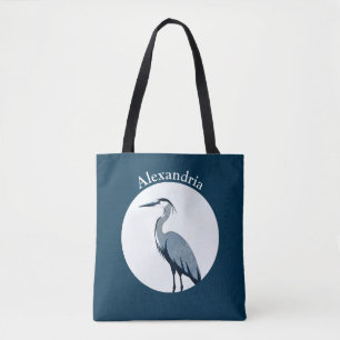 Great Blue Heron Logo auf Blau