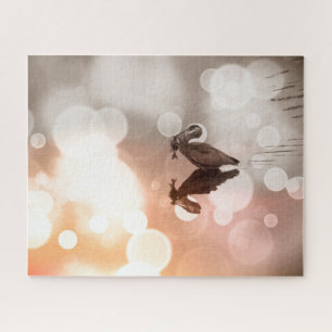 Great Blue Heron mit Fish Sunrise Reflection Puzzle