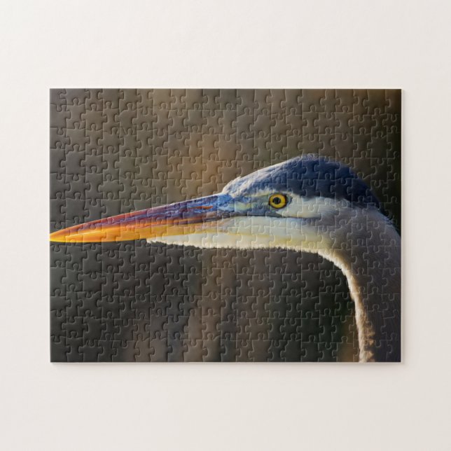 Great Blue Heron, nahes Portrait Puzzle (Horizontal)