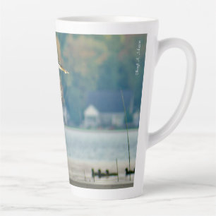 Great Blue Heron on Dock Latte Tasse