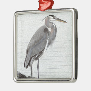 Great Blue Heron Ornament Aus Metall