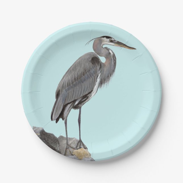 Great Blue Heron Pappteller (Vorderseite)