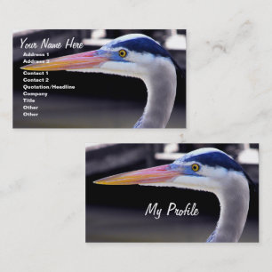 Great Blue Heron Profil Visitenkarte