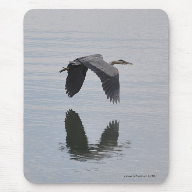 Great Blue Heron Reflection Mousepad (Vorne)