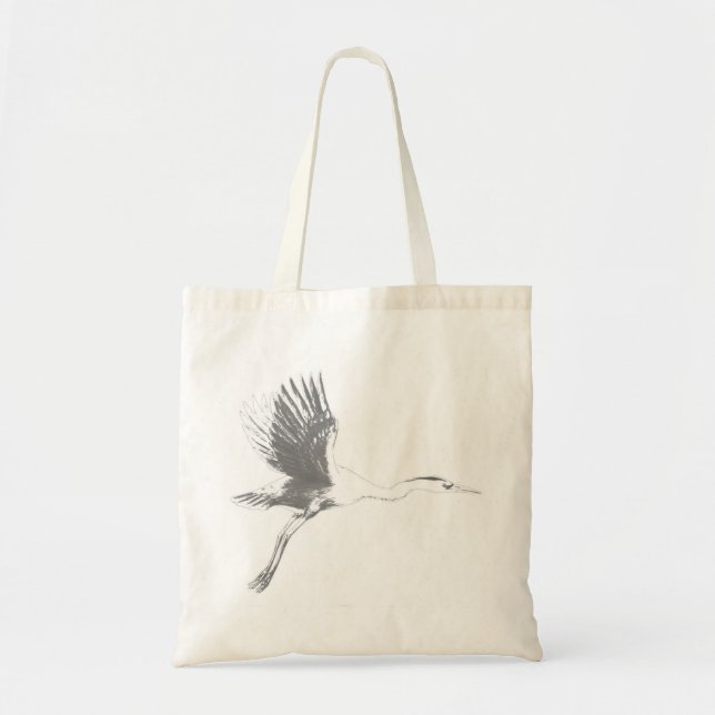 Great Blue Heron Sketch Bag Tragetasche (Vorne)