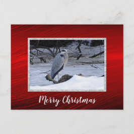 Great Blue Heron Snow Foto Weihnachten Postkarte