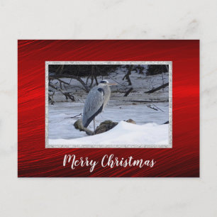 Great Blue Heron Snow Foto Weihnachten Postkarte