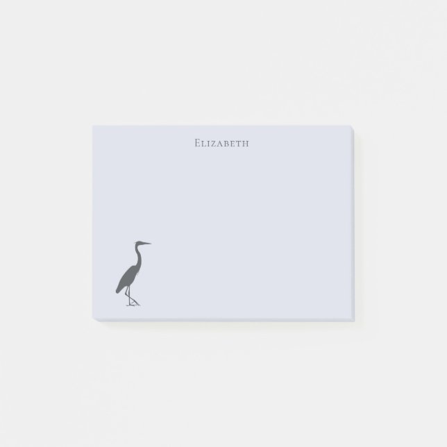 Great Blue Heron standing silhouette Post-it Klebezettel (Vorderseite)