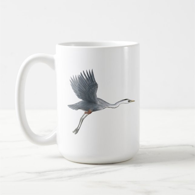 Great Blue Heron startet Tasse (Links)