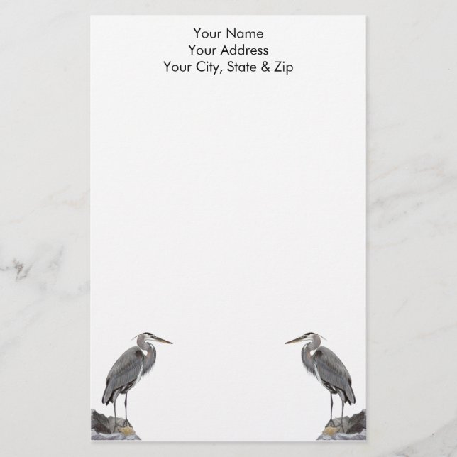 Great Blue Heron Stationery Briefpapier (Vorderseite)