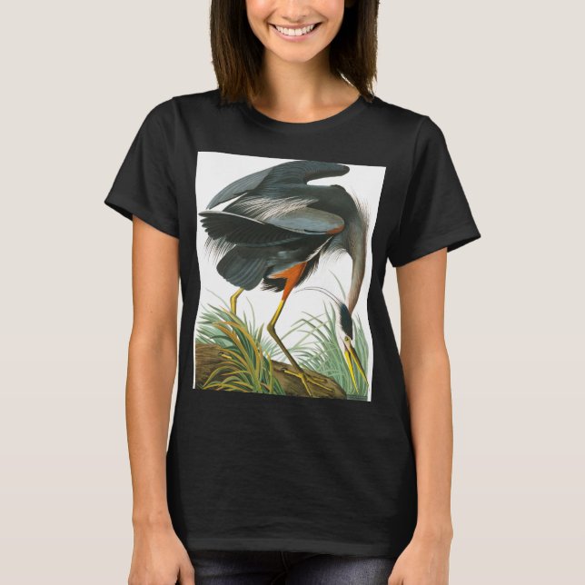 Great Blue Heron von John James Audubon T-Shirt (Vorderseite)