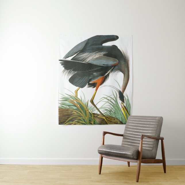 Great Blue Heron von John James Audubon Wandteppich (Beispiel)