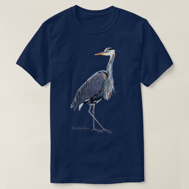 Great Blue Heron Wildlife Bird T-Shirt (Design vorne)
