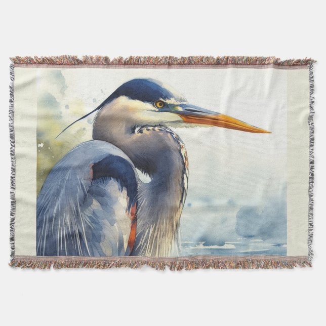 Great Blue Heron Wildlife Wetlands Bird Art Nature Decke (Vorderseite)