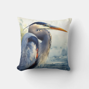 Great Blue Heron Wildlife Wetlands Bird Art Nature Kissen