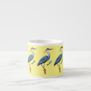 Great blue herone Cartoon Illustration Espressotasse