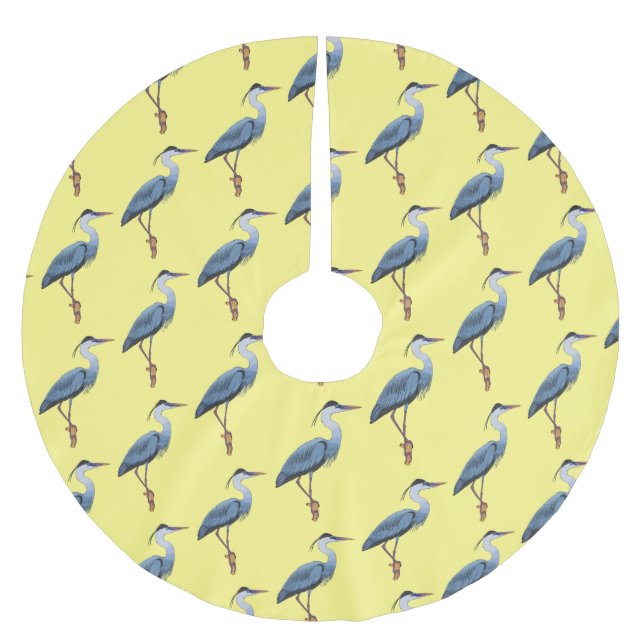 Great blue herone Cartoon Illustration Polyester Weihnachtsbaumdecke (Vorderseite)