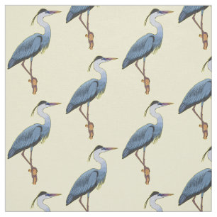 Great blue herone Cartoon Illustration Stoff