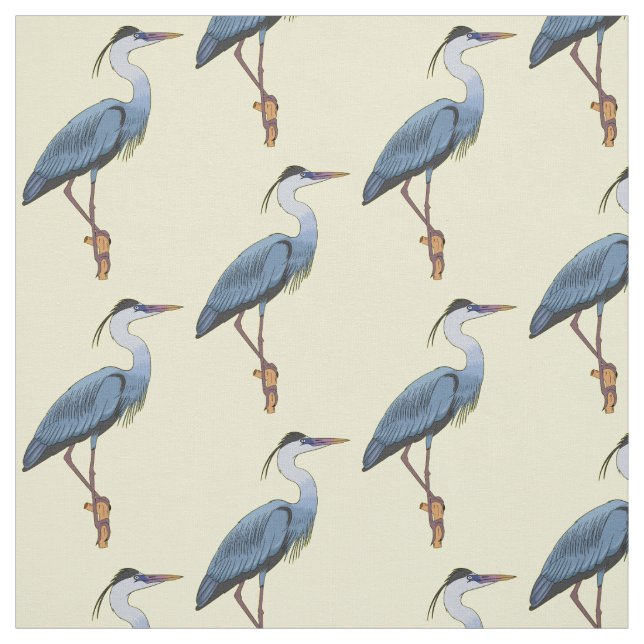 Great blue herone Cartoon Illustration Stoff (Muster)