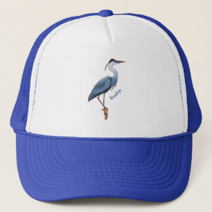 Great blue herone Cartoon Illustration Truckerkappe
