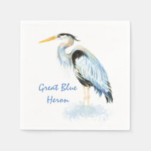 Great Blue Herone Watercolor Bird Art Feuchtgebiet