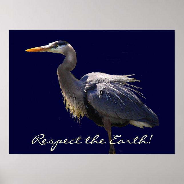 Great Blue Heroon Earth Day Poster (Vorne)