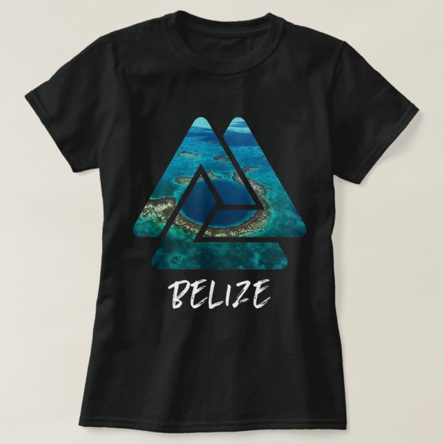 Great Blue Hole Belize Reisegeschenk T-Shirt (Design vorne)